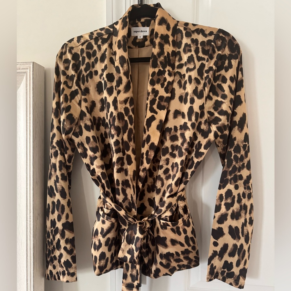 Super Down Leopard Blazer